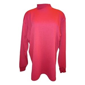 FootJoy Red Mock Neck Pullover Long Sleeve Shirt Size L